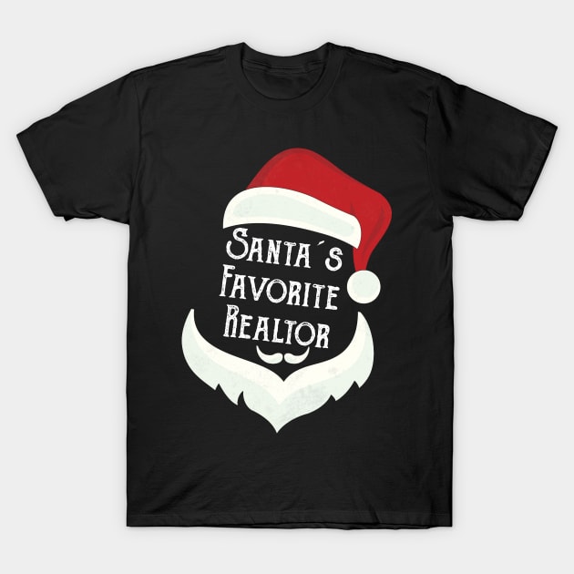 Santa's Favorite Realtor Xmas Funny Claus Christmas Gift T-Shirt by Trendy_Designs